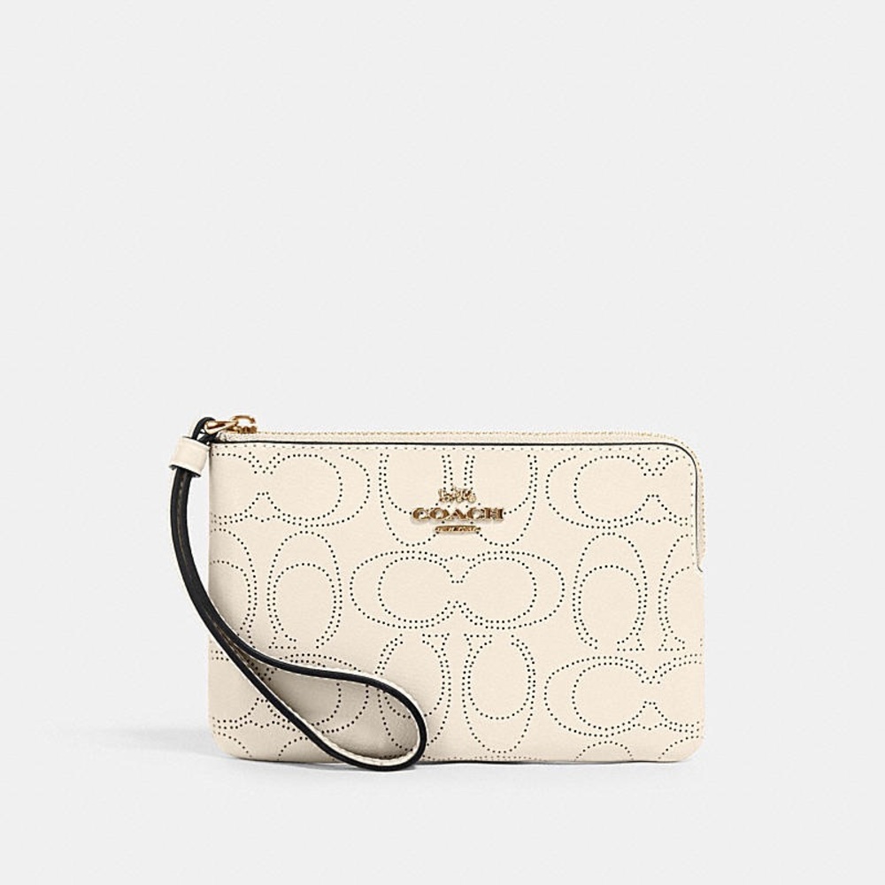 Coach Signature Leather Corner Zip Wristlet - Picture 4 of 4